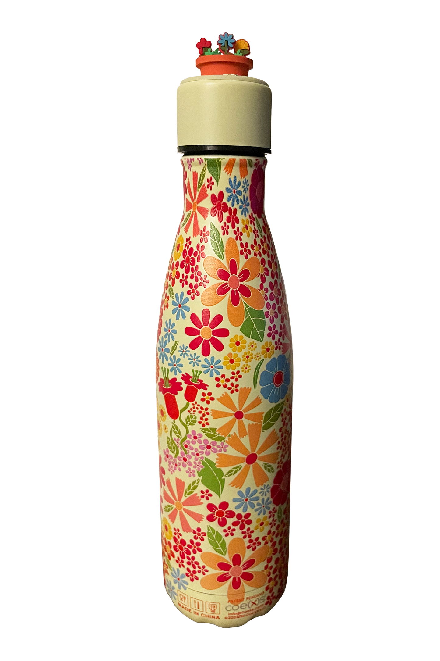 flora bottle, full back view